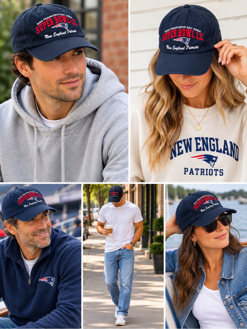 VTG New England Patriots Navy Super Bowl LIX Baseball Cap